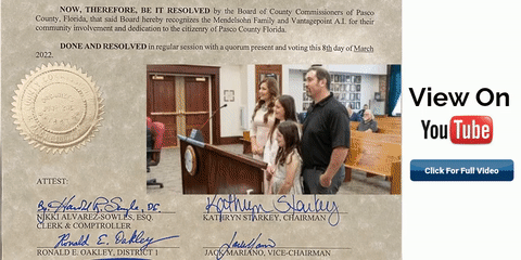 The Mendelsohn Family is recognized for their years of philanthropy in Pasco County.